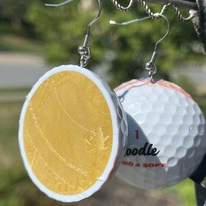 Golf ball earrings